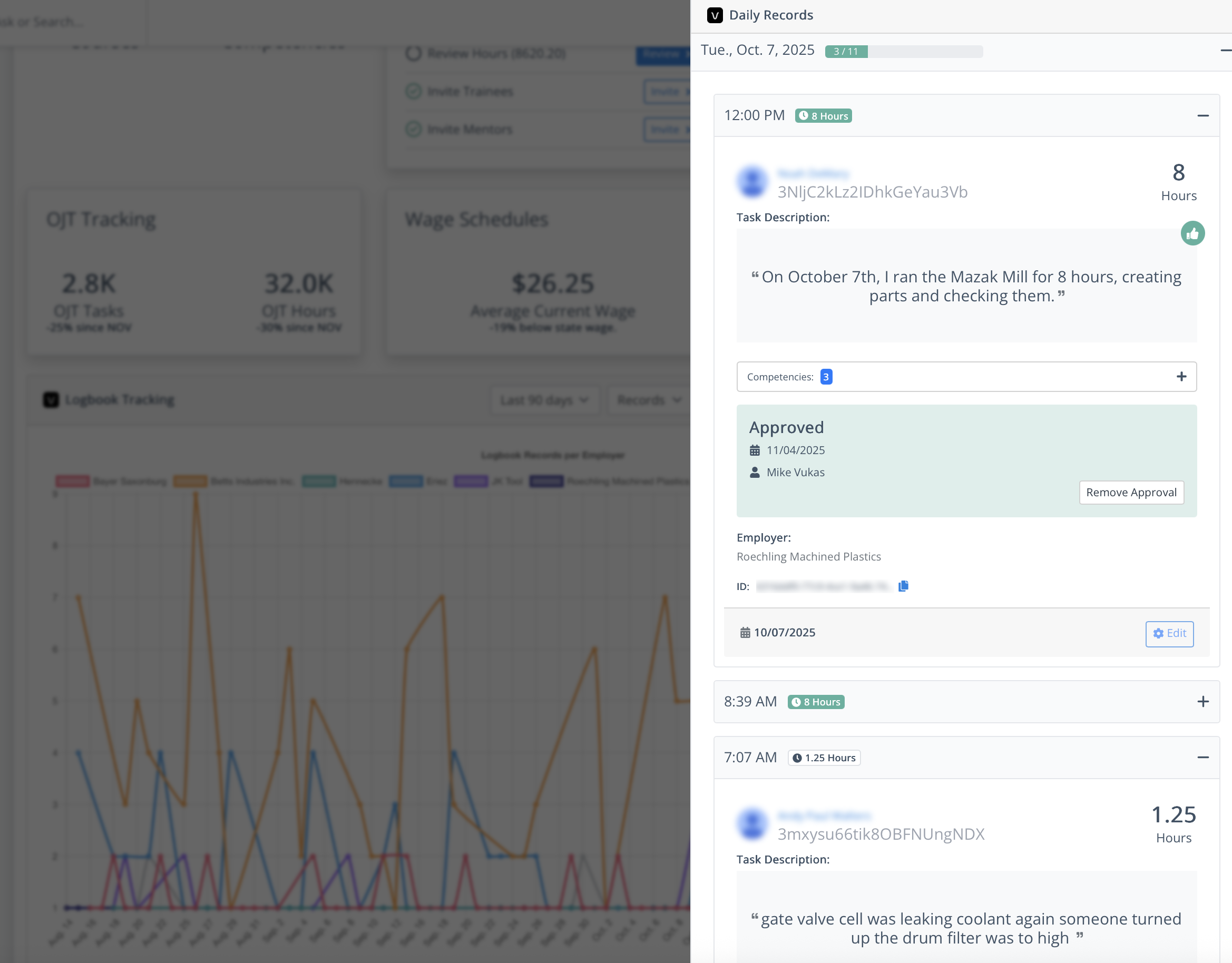 VELA Interface - Supervisor Approval