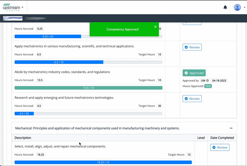 VELA competency approval